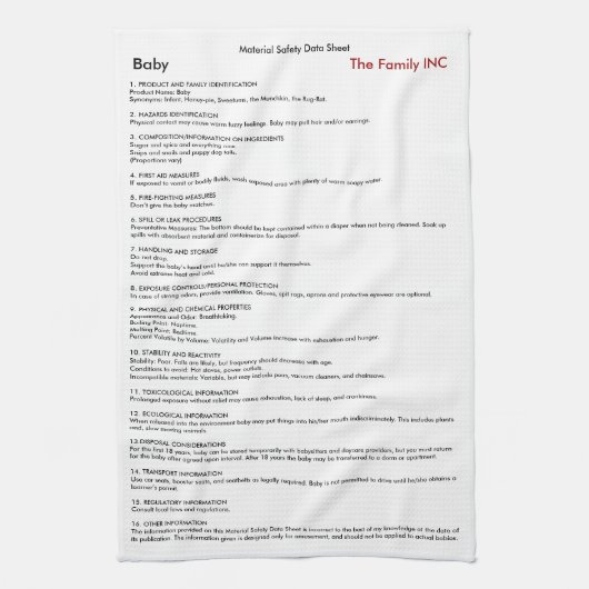 Baby MSDS. lustiger Burpstoff Handtuch (Vertikal)
