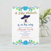 Baby Muchacho Fiesta Kinderdusche Einladung (Stehend Vorderseite)