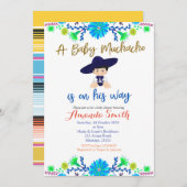 Baby Muchacho Fiesta Kinderdusche Einladung (Vorne/Hinten)