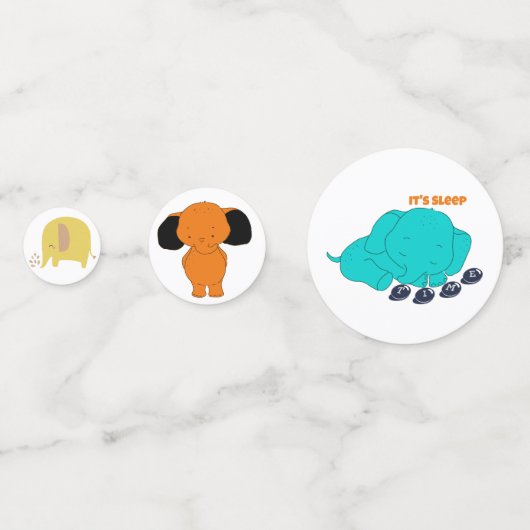 Baby Multicolor Elephant Table Confetti Konfetti (Vorderseiten)