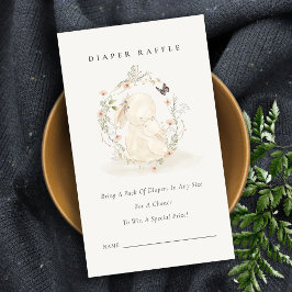 Baby Mum Bunny Floral Diaper Raffle Baby Dusche Begleitkarte