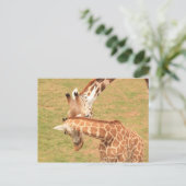 Baby & Mutter Giraffe #3 Postkarte (Stehend Vorderseite)