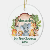Baby My First Christmas Safari Animals Greenery Keramik Ornament (Links)