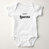 Baby Nachname Niedlich Modernes, stilvolles Script Strampler (Vorderseite)