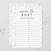 Baby Name ABC Game, Baby Name Race Card Programm (Vorne/Hinten)