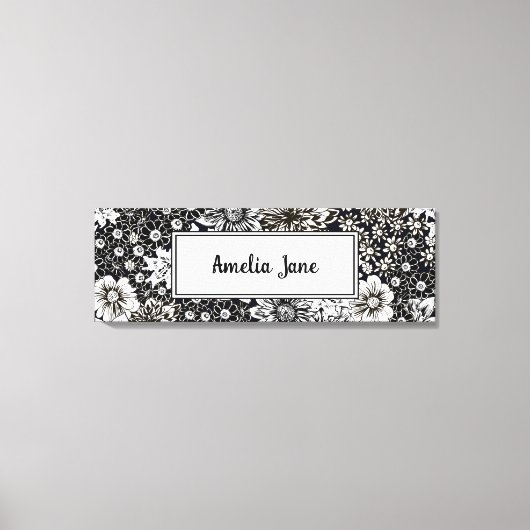 Baby Name Custom Floral Kinderzimmer Canvas Print Leinwanddruck (Vorderseite)