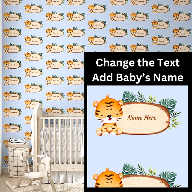 Baby Name Cute Baby Tiger Sign Tapete (Von Creator hochgeladen)