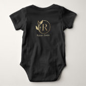 Baby Name Floral Alphabet,L/ Initial Strampler (Rückseite)
