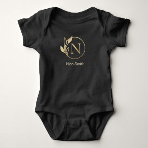 Baby Name Floral Alphabet,N/ Initial Strampler