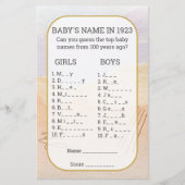 Baby Name füllen Sie das Blank Fun Baby Shower Gam (Vorderseite)