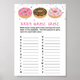 Baby Name Game Pink Donut Duschspiel Poster