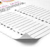 Baby Name Game Pink Donut Duschspiel Poster (Ecke)