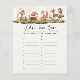 Baby Name Game Woodland Tier Theme