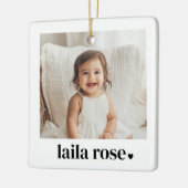 Baby Name Heart Foto Keramikornament (Links)