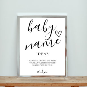 Baby Name Ideas Game Sign Poster