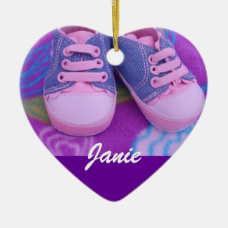 Baby Name Ornament Geschenke Rosa Schuhe