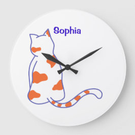 Baby Name personalized, Nursery, kids    Square Wa Große Wanduhr