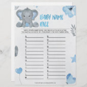 Baby Name Race [Baby Elephant [blau] Briefbogen (Vorne/Hinten)