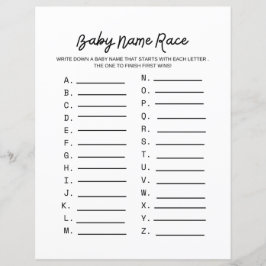 Baby Name Race Baby Showspiel