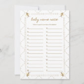 Baby Name Race Bee Baby Showcard Einladung (Vorderseite)