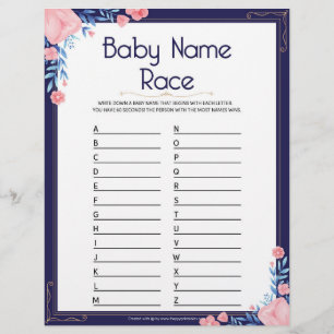 Baby Name Race [Blumenrahmen] Briefbogen
