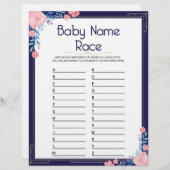 Baby Name Race [Blumenrahmen] Briefbogen (Vorne/Hinten)
