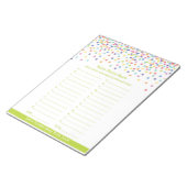 Baby Name Race Confetti Baby Showspiel Notizblock (angewinkelt)