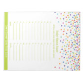 Baby Name Race Confetti Baby Showspiel Notizblock (Vorderseite)