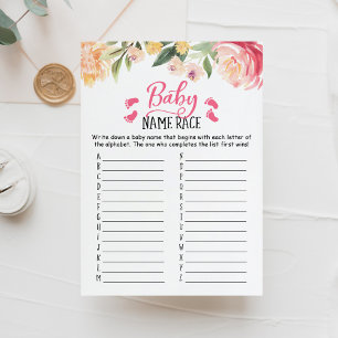 Baby Name Race Game Baby Dusche Party Card Einladung