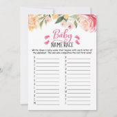 Baby Name Race Game Baby Dusche Party Card Einladung (Vorderseite)