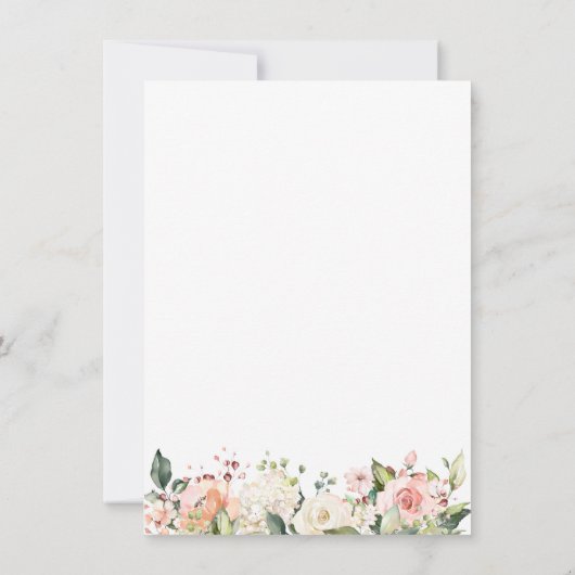 Baby Name Race Game, Floral Rose Baby Showspiel Einladung (Rückseite)