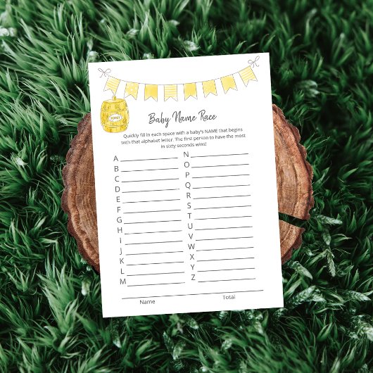 Baby Name Race Game Teddy Beer Card Programm