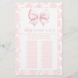 Baby Name Race Pink Bow Baby Girl Showspiele