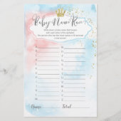 "Baby Name Race" Prince oder Prinzessin Gender Rev (Vorderseite)