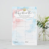 "Baby Name Race" Prince oder Prinzessin Gender Rev (Stehend Vorderseite)