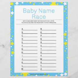 Baby Name Race [Starry Night Blue] Briefbogen