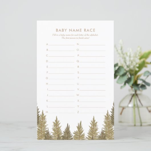 Baby Name Race Woodland Baby Showspiel (Stehend Vorderseite)