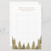 Baby Name Race Woodland Baby Showspiel (Vorne/Hinten)