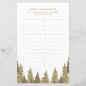 Baby Name Race Woodland Baby Showspiel (Vorderseite)