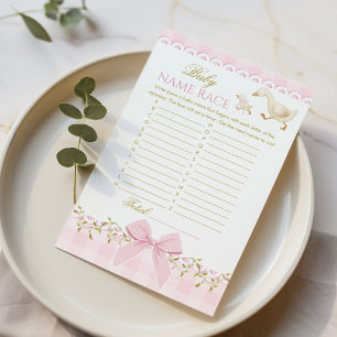Baby-Name-Rennen Silly Goose Rosa Babyparty-Spiel