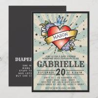Baby Name Rock and Roll Tattoo Baby Shower