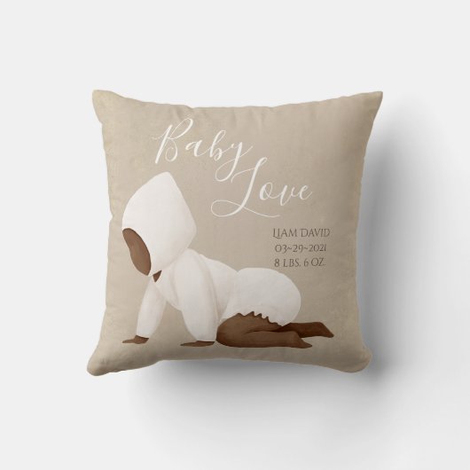 Baby Name Script Baby Liebe Keepake Throw Kissen (Rückseite)