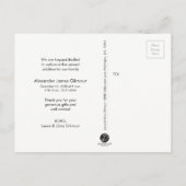 Baby Name Script Geburtsankündigung Foto Ankündigungspostkarte (Rückseite)