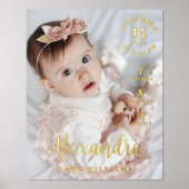 Baby Name Script Geburtsstats Baby Foto Keepake Foliendrucke (Vorderseite)