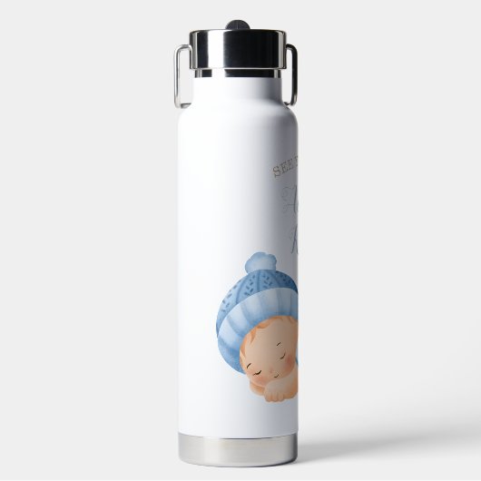Baby Name Sleeping Boy Trinkflasche (Vorderseite)