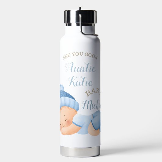 Baby Name Sleeping Boy Trinkflasche (Links)