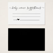 Baby Name Suggestions Card for Baby Shower (Vorne & Hinten)