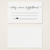 Baby Name Suggestions Card for Baby Shower (Vorne & Hinten)