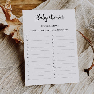 Baby-Namen-Rennen Baby-Shower-Spiel, Einladung