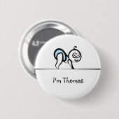 Baby-NamensAbzeichen Button (Vorne & Hinten)